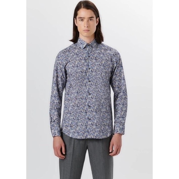 Bugatchi Julian Leaf Print Button Down Shirt 2XL Classic Fit - Picture 1 of 9